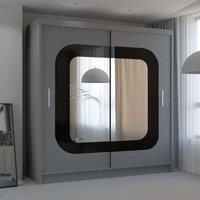 Wardrobe with Sliding Door-Mirror and LED Light 150cmx217cm