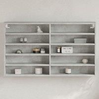 Vitrine Cabinet Concrete Grey 100x15x58 cm Engineered Wood