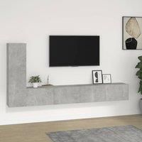 3 Piece TV Cabinet Set Concrete Grey Engineered Wood