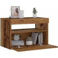 Bedside Cabinet with LED Lights Old Wood 60x35x40 cm Engineered Wood