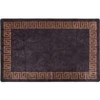 Rug Washable 80x150 cm Black and Gold Anti Slip