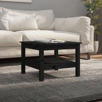 Coffee Table Black 55x55x40 cm Solid Wood Pine