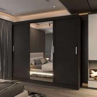 Modern 3 Door Sliding Wardrobe with LED Light W250cm x H217cm x D62cm