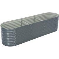 Garden Raised Bed 320x80x81 cm Galvanised Steel Grey