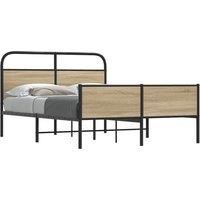 Bed Frame without Mattress 120x190 cm Sonoma Oak Engineered Wood