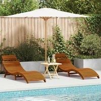 Sun Loungers 2 pcs Solid Acacia Wood
