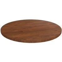 Round Table Top Dark Brown £40x1.5 cm Treated Solid Wood Oak