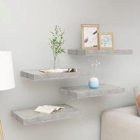 Floating Wall Shelves 4 pcs Concrete Grey 50x23x3.8 cm MDF