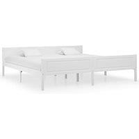 Bed Frame Solid Pinewood White 200x200 cm