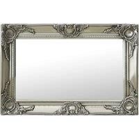 Wall Mirror Baroque Style 60x40 cm Silver