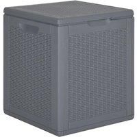 Garden Storage Box Grey PP Rattan 90 L