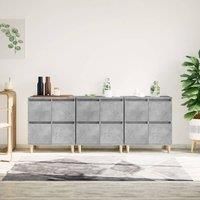 Sideboards 3 pcs Concrete Grey 60x35x70 cm Engineered Wood
