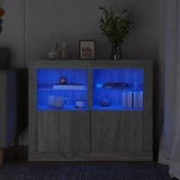 Side Cabinets with LED Lights 2 pcs Grey Sonoma Engineered Wood