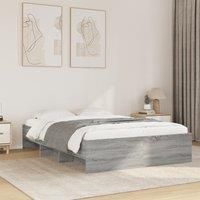 Bed Frame without Mattress Grey Sonoma 140x190 cm Engineered Wood