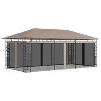 Gazebo with Mosquito Net 6x3x2.73 m Taupe 180 g/m