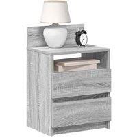 Bedside Cabinet with 2 Drawers Grey Sonoma 40x33x60 cm
