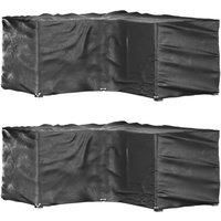 L-Shaped Garden Furniture Covers 2 pcs 12 Eyelets 185x185x90 cm