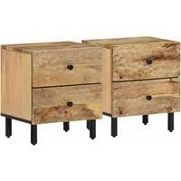 Bedside Cabinets 2 pcs 40x33x46 cm Solid Wood Mango