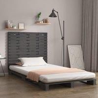 Wall Headboard Grey 106x3x91.5 cm Solid Wood Pine