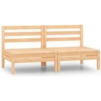 Garden Middle Sofas 2 pcs Solid Pinewood