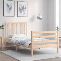 Bed Frame with Headboard Small Single Solid Wood