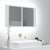 LED Bathroom Mirror Cabinet White 80x12x45 cm