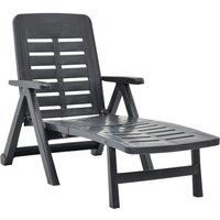 Folding Sun Lounger Plastic Anthracite