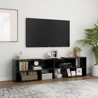 TV Cabinet High Gloss Black 149x30x52 cm Engineered Wood