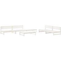 6 Piece Garden Lounge Set White Solid Wood Pine