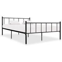 Bed Frame Black Metal 180x200 cm Super King