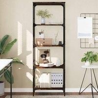 Bookcase 5-Tier Smoked Oak 59x35x171 cm Engineered Wood