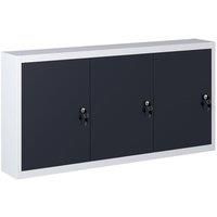 Wall Mounted Tool Cabinet Industrial Style Metal Grey and Black