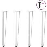 Hairpin Table Legs 4 pcs White 72 cm Solid Steel