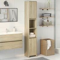 Bathroom Cabinet Sonoma Oak 30x30x183.5 cm Engineered Wood