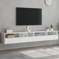 TV Wall Cabinets 2 pcs White 100x30x30 cm Engineered Wood