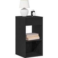 Bedside Cabinets with Drawer 2 pcs Black Oak 35x34x66.5 cm