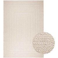 Rug ZIZUR Cream 200x290 cm Jute Look Indoor and Outdoor