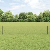 Fence Posts 11 pcs U-Channel Grey 40 cm Steel, Hexagon Fence Grey 0.4x100 m Steel