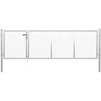 Garden Gate Steel 350x75 cm Silver
