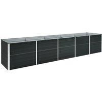 Garden Raised Bed Galvanised Steel 400x80x77 cm Anthracite