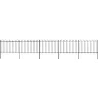 Garden Fence with Hoop Top Steel 8.5x1.2 m Black
