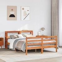Bed Frame without Mattress Wax Brown 120x200 cm Solid Wood Pine