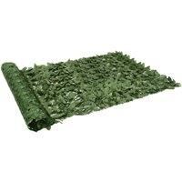 Balcony Privacy Screen with Dark Green Leaves 300x150 cm