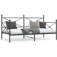 Day Bed without Mattress Black 107x203 cm Steel