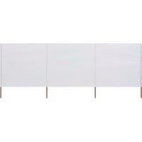 3-panel Wind Screen Fabric 400x80 cm Sand White