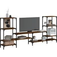 TV Cabinet Smoked Oak 206.5x28.5x95 cm Engineered Wood