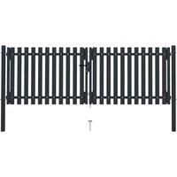 Double Door Fence Gate Steel 306x175 cm Anthracite