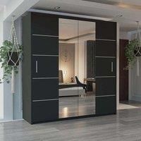 Modern Sliding Wardrobe with LED Light W120cm x H217cm x D62cm