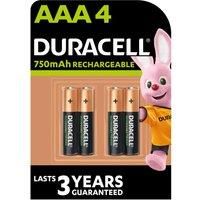 DURACELL HR03/DC2400 AAA NiMH Rechargeable Batteries - Pack of 4