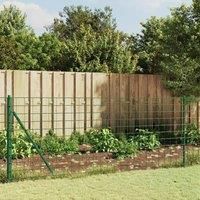 Wire Mesh Fence with Flange Green 0.8x25 m